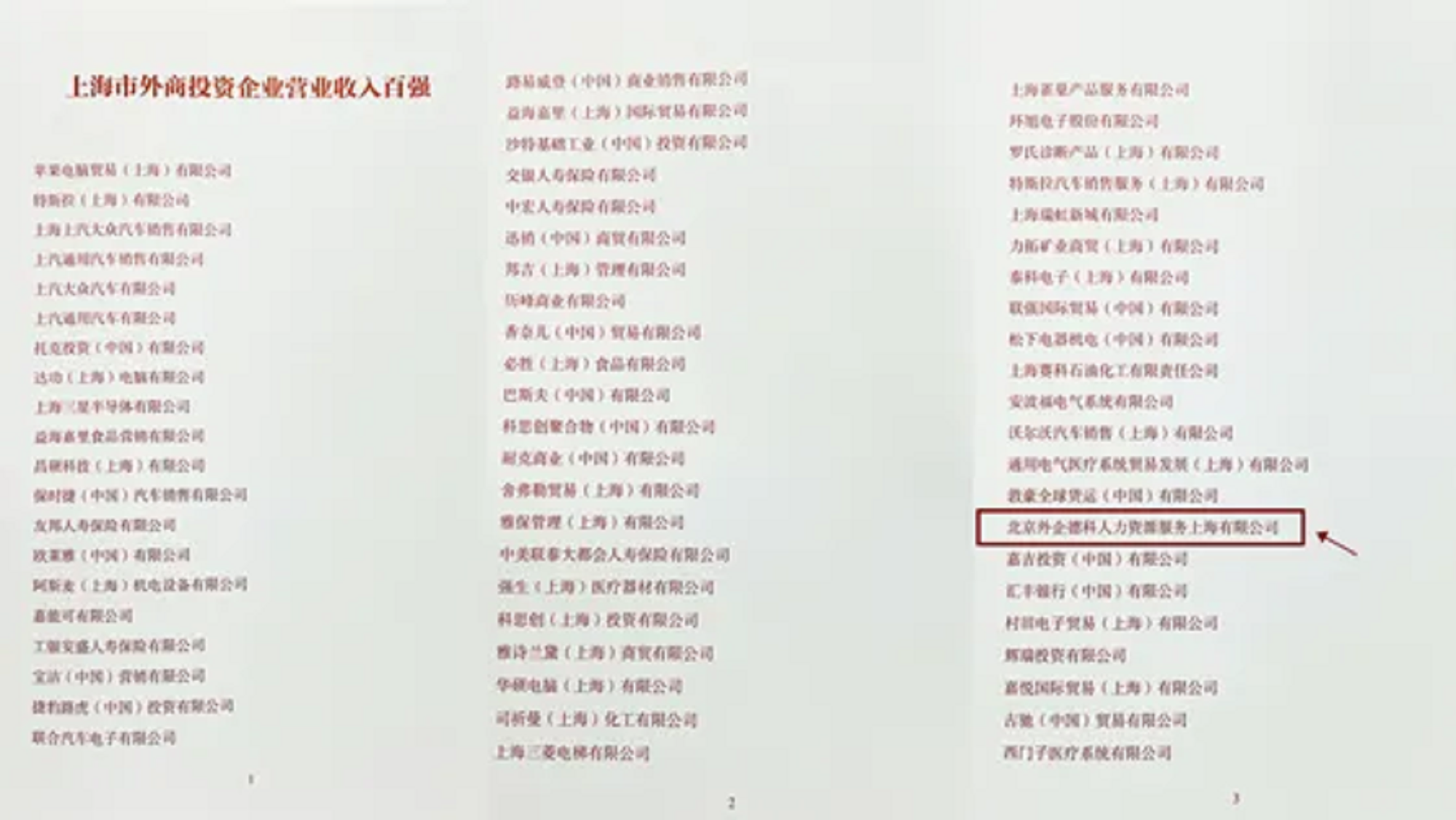 外企fun88乐天堂上海公司荣登2023年度上海市外商投资企业百强榜单 - 3.png